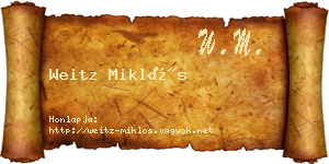 Weitz Miklós névjegykártya