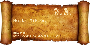 Weitz Miklós névjegykártya